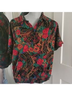 Alfred Dunner vintage paisly floral women's blouse. Size 16. EUC